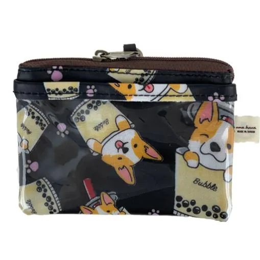 Midnight Blue Boba Corgi Card & Coin Purse