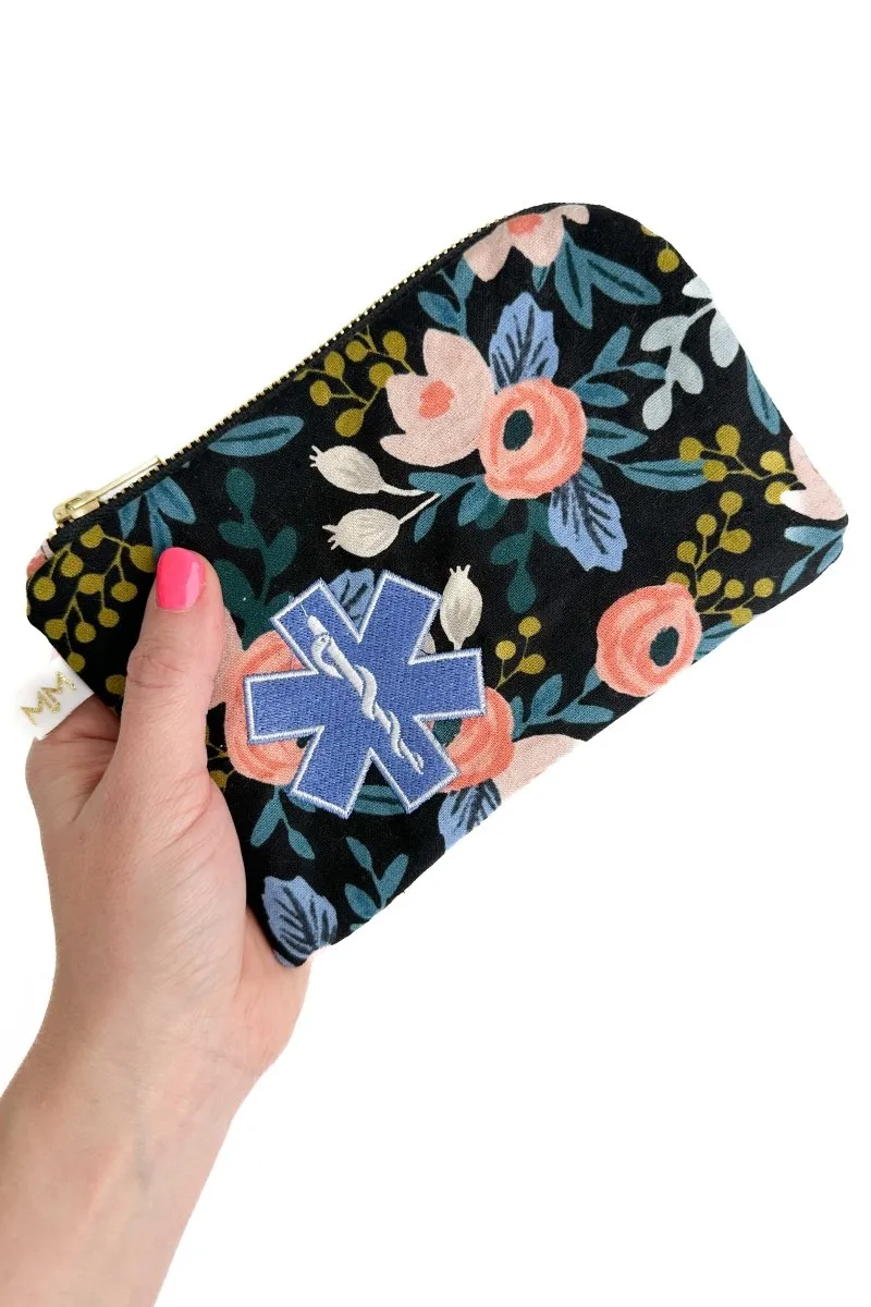 Midnight Garden Everyday First Aid Travel Pouch with Mesh Pockets
