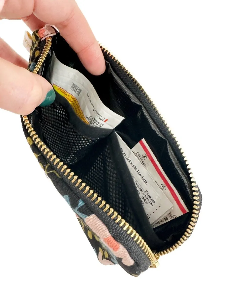Midnight Garden Everyday First Aid Travel Pouch with Mesh Pockets
