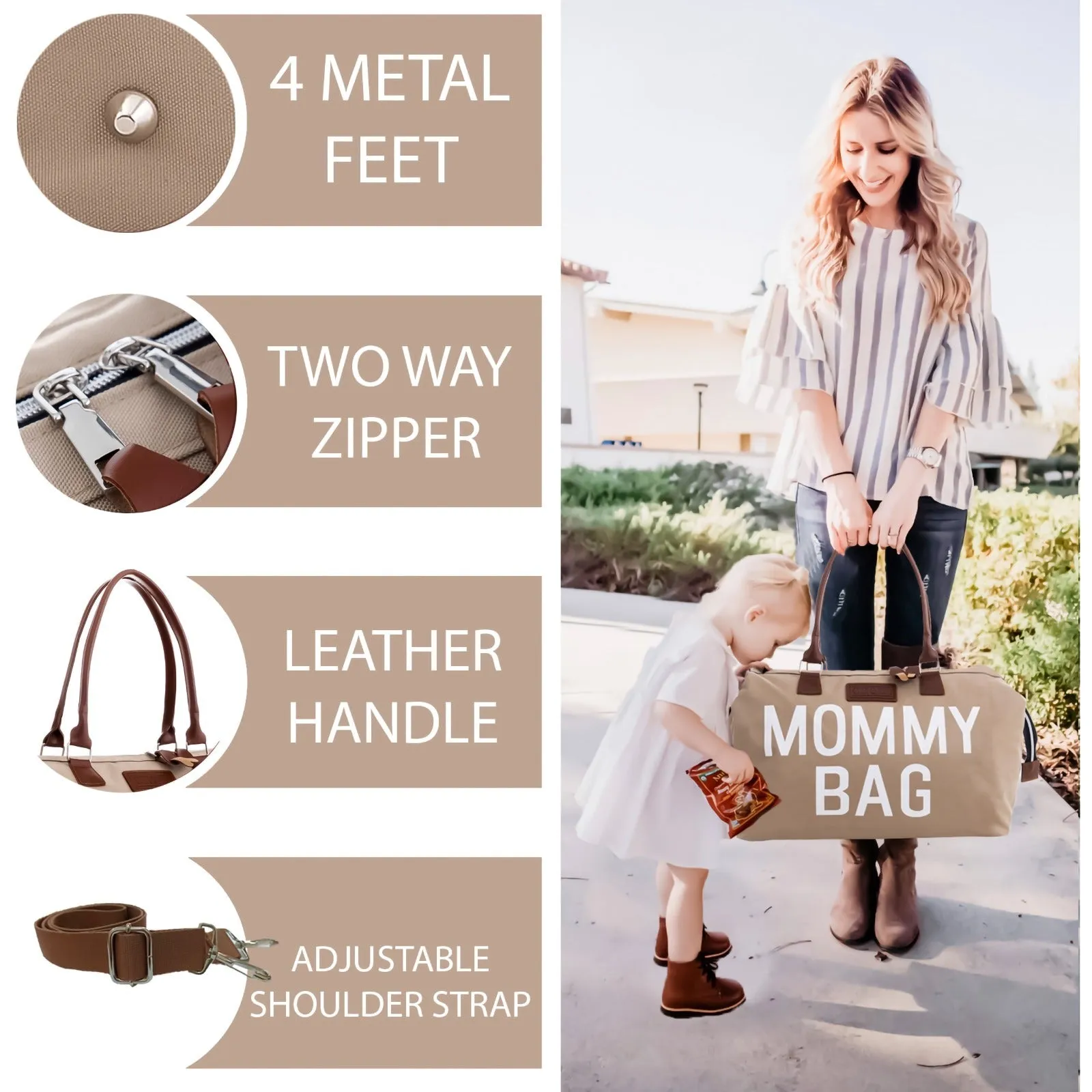 Mommy Bag - Baby Diaper Travel Bag (BEIGE)