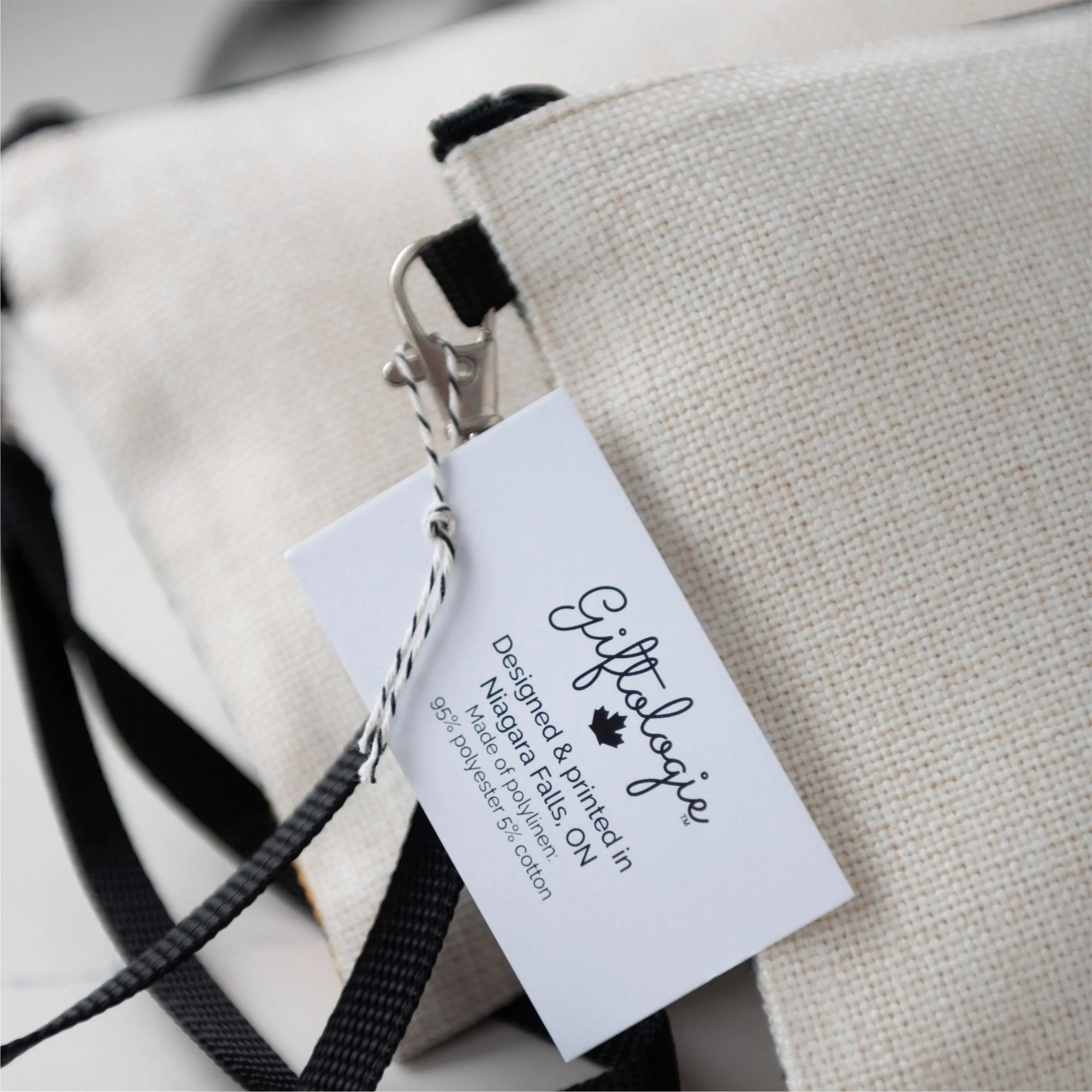 Morning Glory Zippered Linen blend Bag
