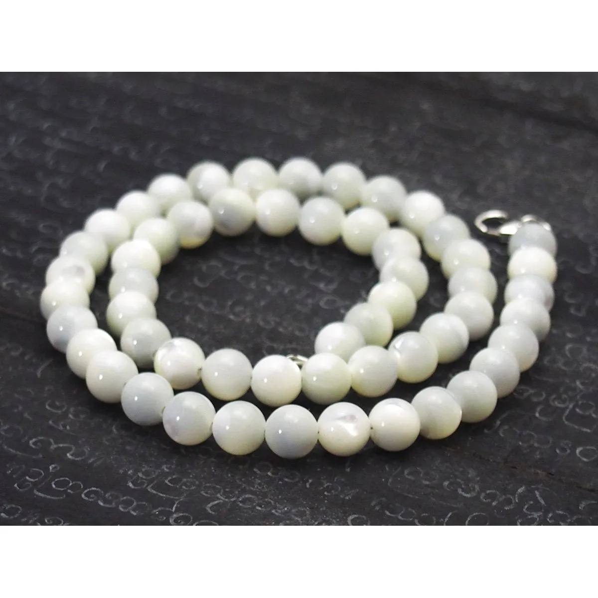 Mother of Pearl Necklace with Sterling Silver Trigger Clasp