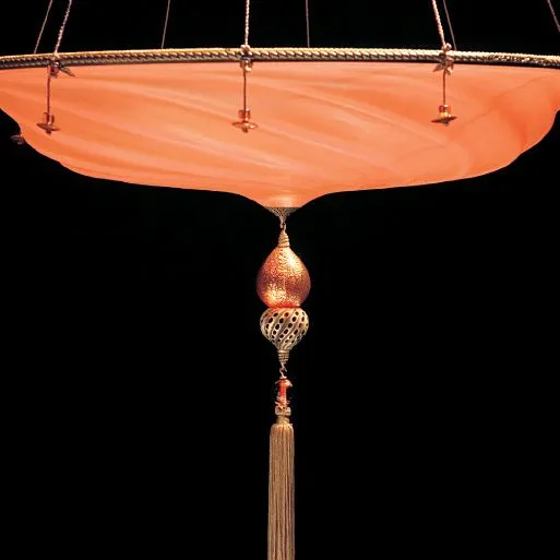 Murano Glass Fortuny Style Pendant Light In Seven Colours