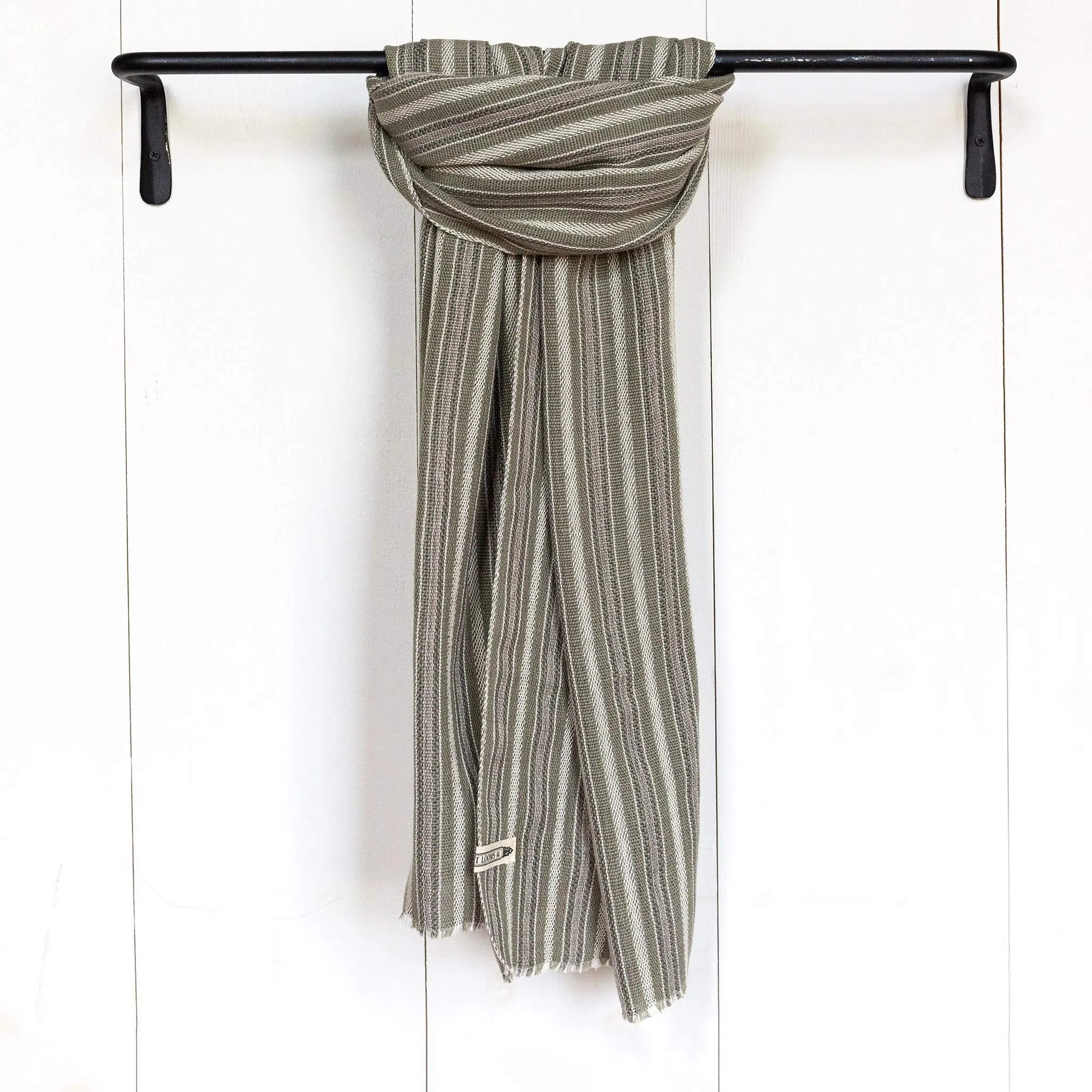 Neutral Stripe Handwoven Cotton Scarf