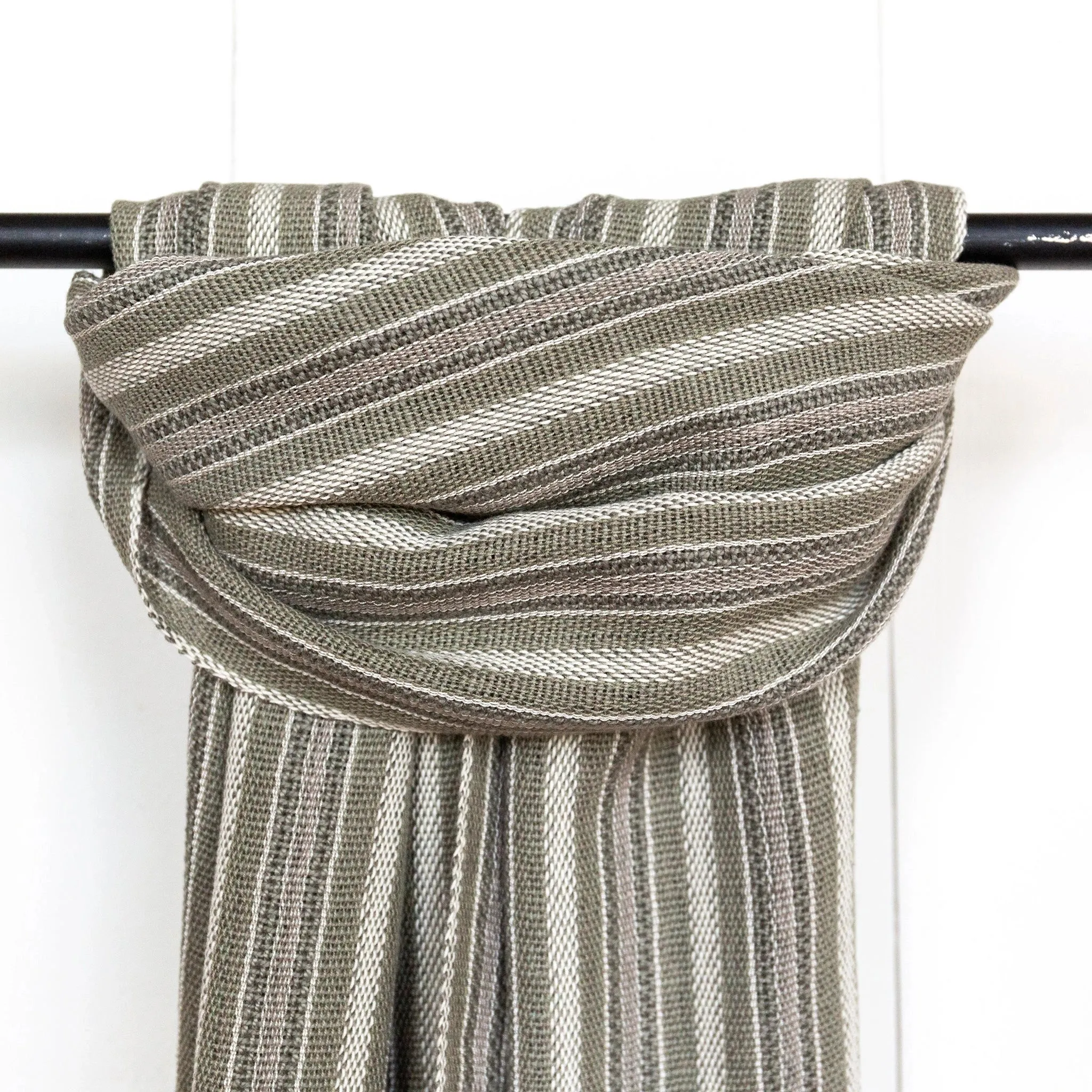 Neutral Stripe Handwoven Cotton Scarf