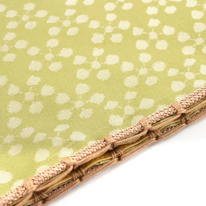 Nishijin-ori Small Drawstring Bag - Plum Blossom / Muted Greenish Yellow -,  Made in Kyoto, Japan,  Japanese traditional craft purse