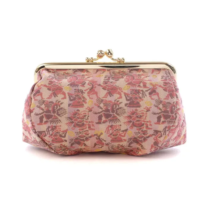 Nishijin-ori Small Pouch - Aztec Mythology -, Made in Kyoto, Japan, Cosmetic Pouch, Makeup Pouch, Japanese Gamaguchi Pouch, Travel Toiletry Pouch, Stationery Pouch, Bag organizer, Bag in Bag
