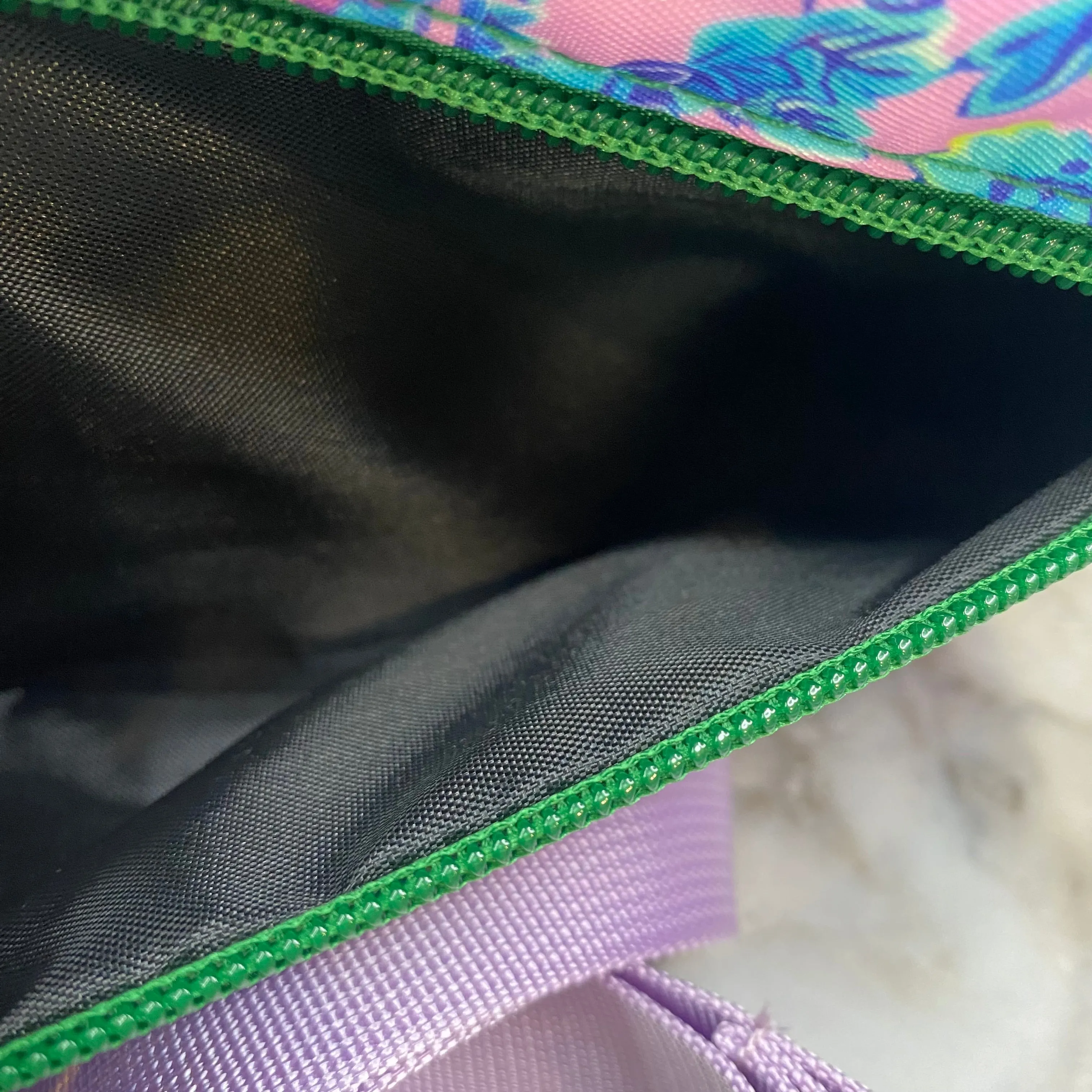 Nylon Belt Bag - Crossbody   Fanny - Floral Blue Green Light Purple