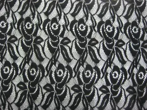 NYLON FLORAL "JULIA" STRETCHED LACE KNIT<br><h6>2F-BLACK<br>LACE21-YZ</h6>