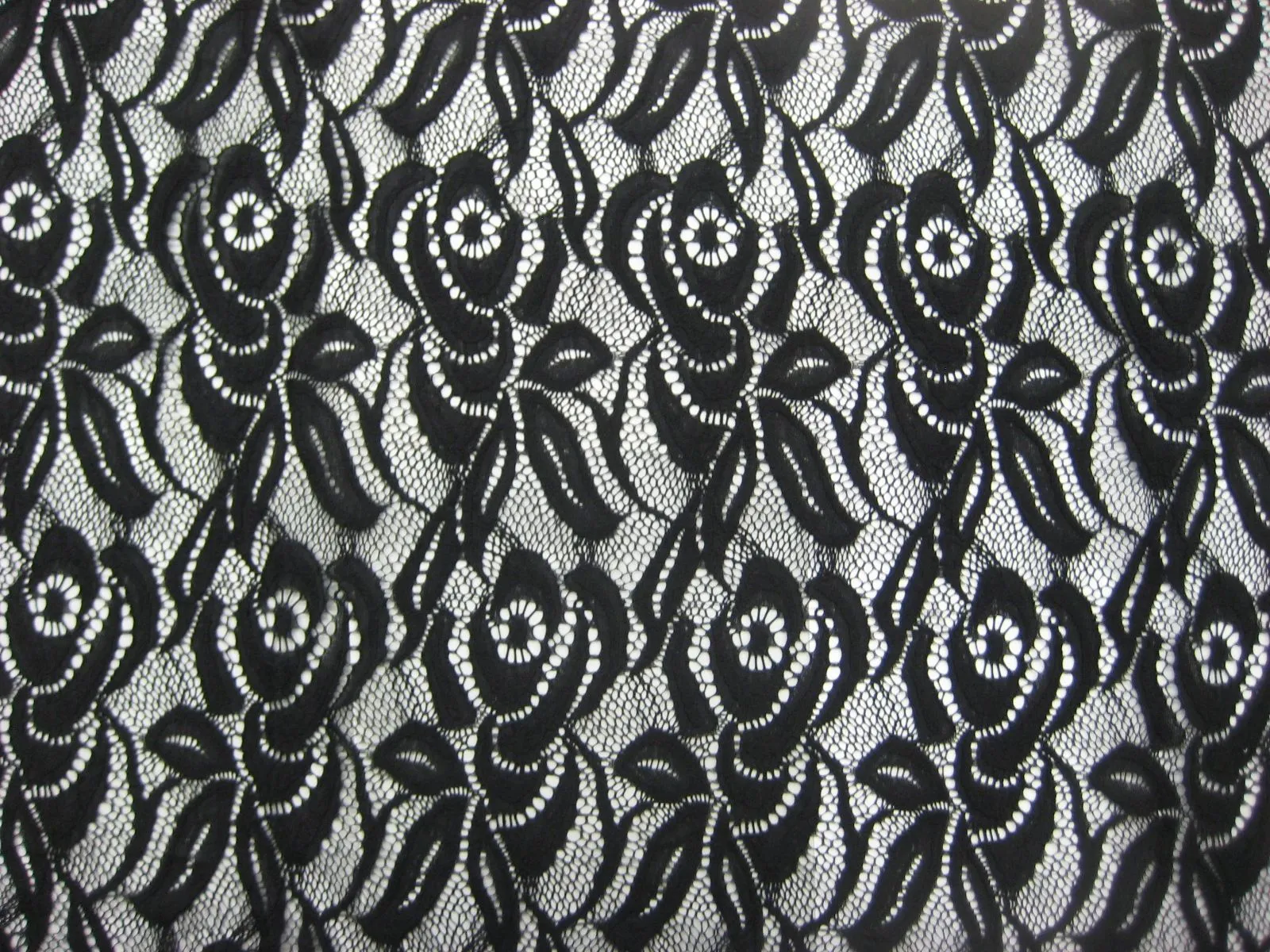 NYLON FLORAL "JULIA" STRETCHED LACE KNIT<br><h6>2F-BLACK<br>LACE21-YZ</h6>