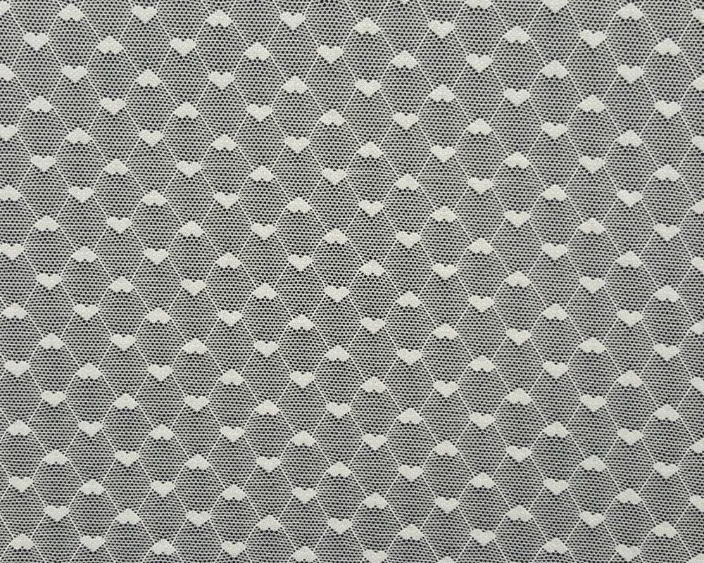 NYLON "HEART" STRETCHED LACE KNIT<br><h6>2D-IVORY<br>LACE14-FJ</h6>