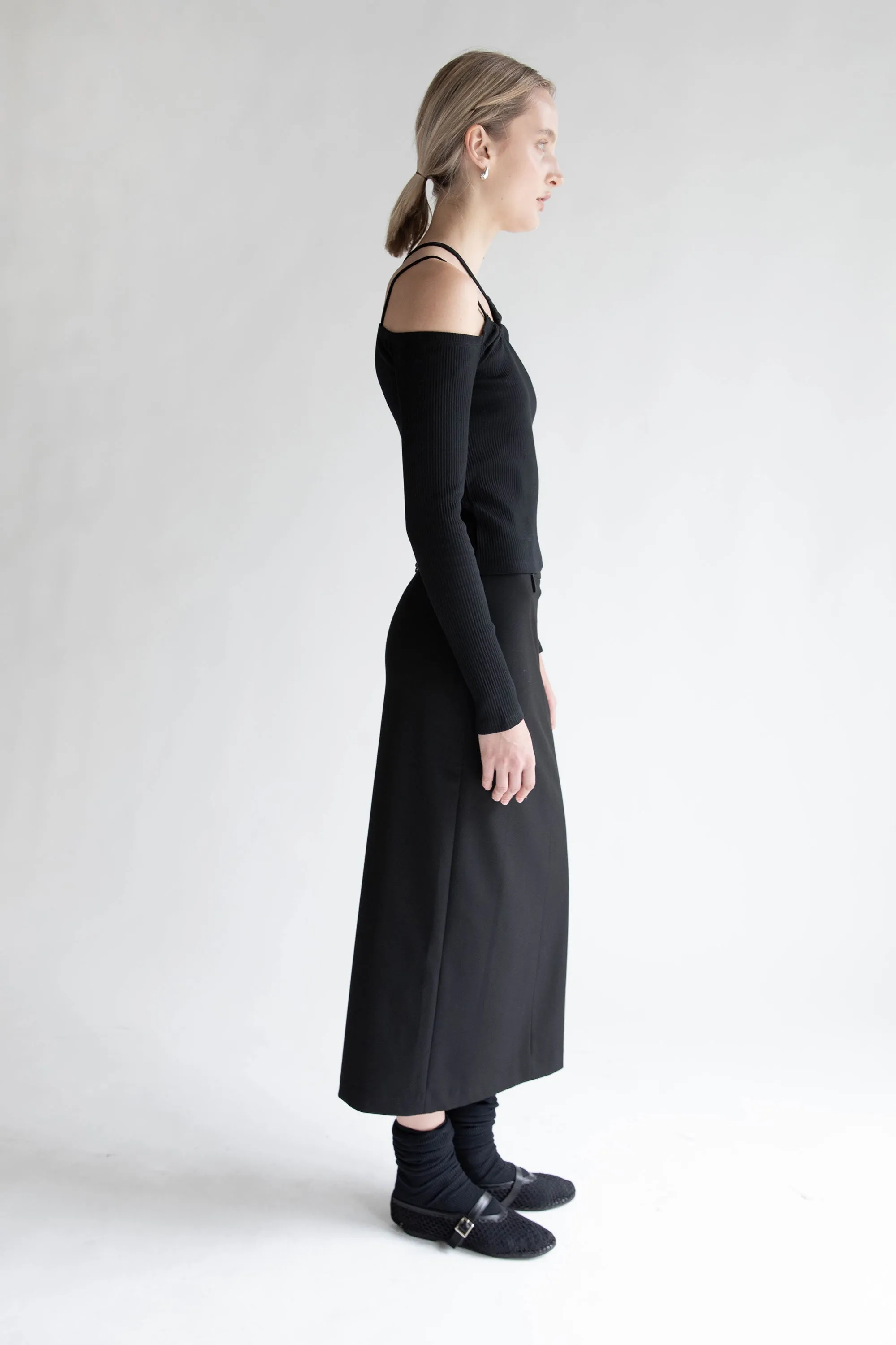 OFF SHOULDER TOP WITH STRAP DETAILS