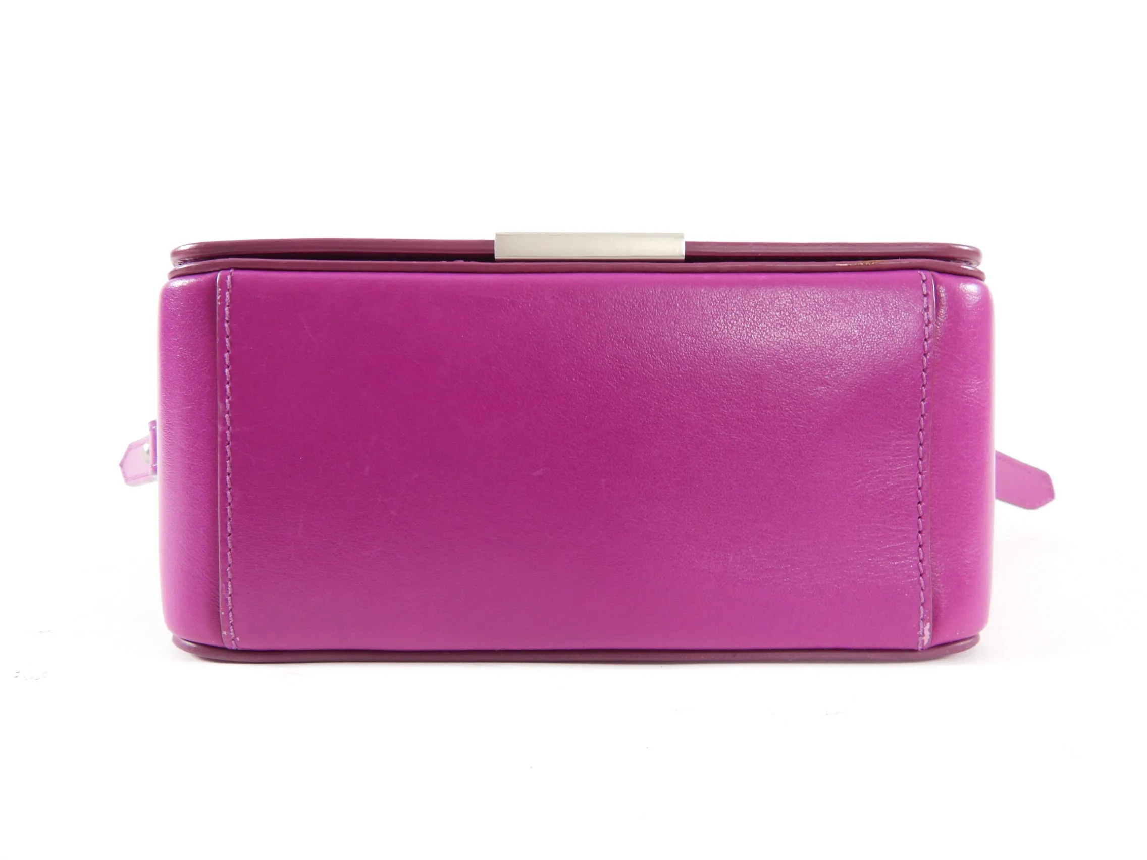 Off White Fuchsia Pink Leather New Flap Bag