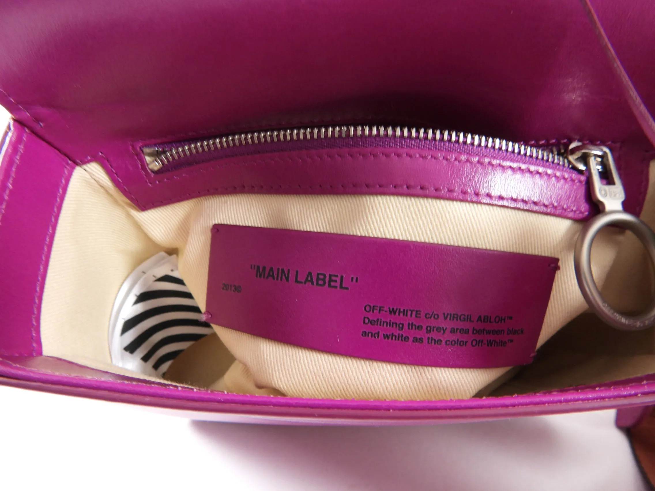 Off White Fuchsia Pink Leather New Flap Bag