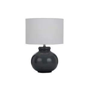 Olga Grey and White Plain Sphere Base Table Lamp