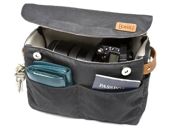 Ona Roma Camera Insert & Bag Organizer- Black
