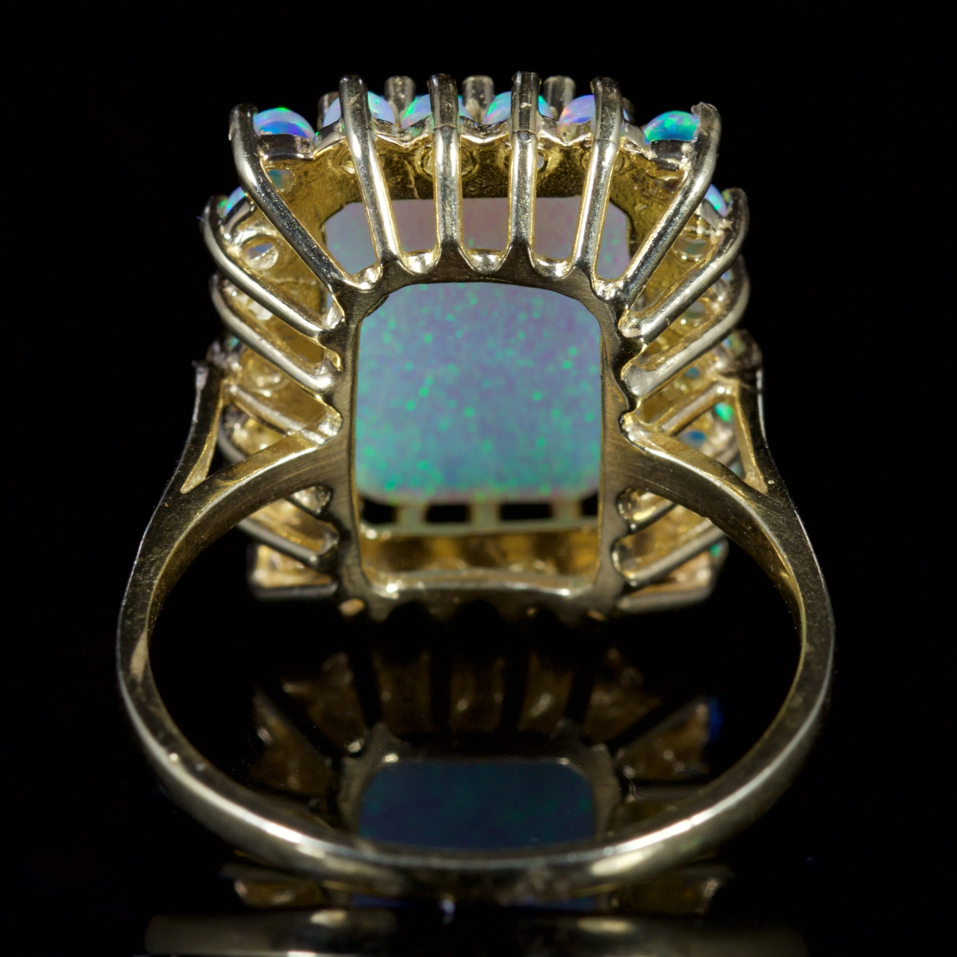Opal Ring Large 18Ct Gold On Silver