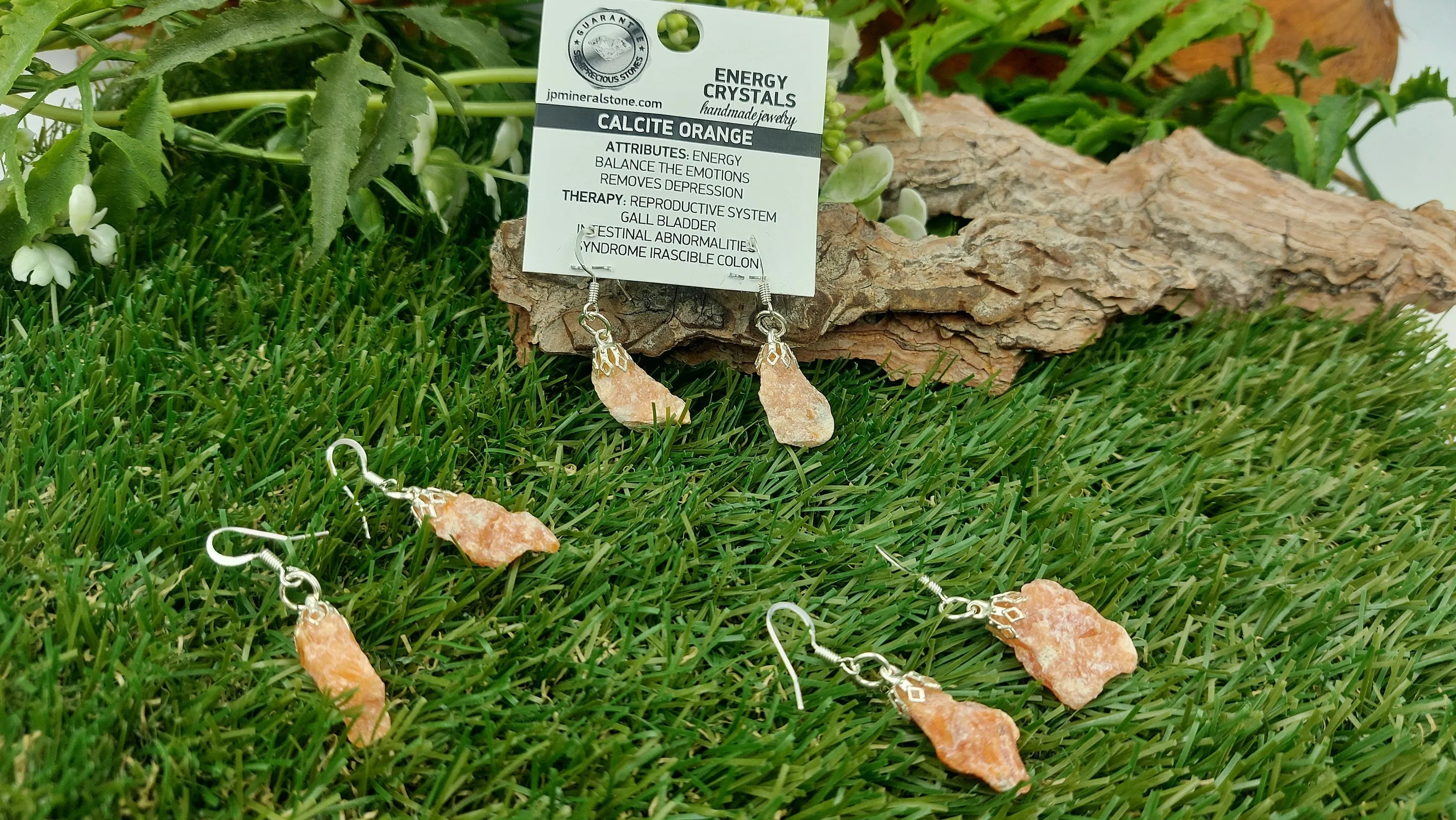 Orange Calcite Earrings Crystal - Rare Piece - Gift Ideas