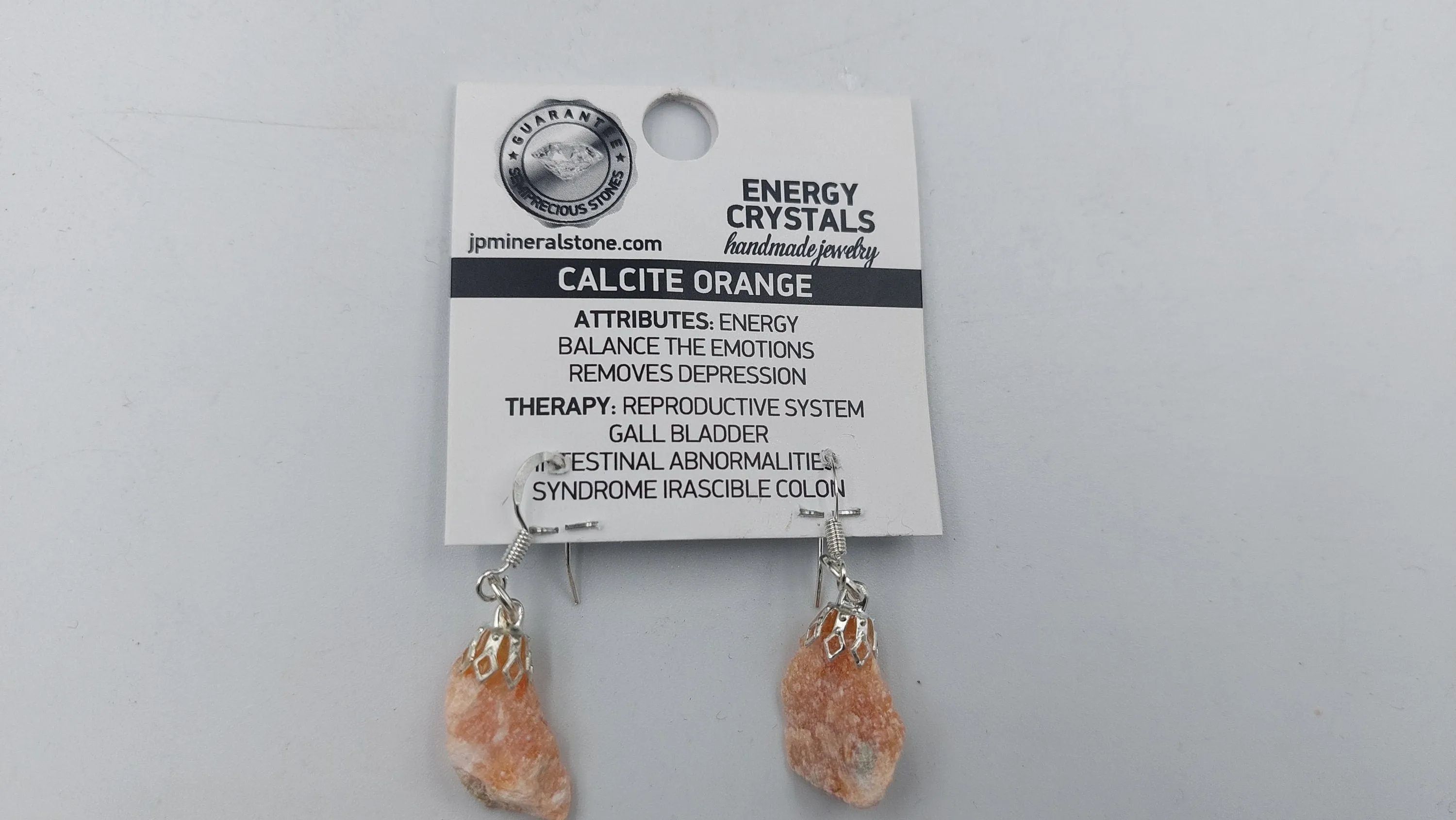 Orange Calcite Earrings Crystal - Rare Piece - Gift Ideas