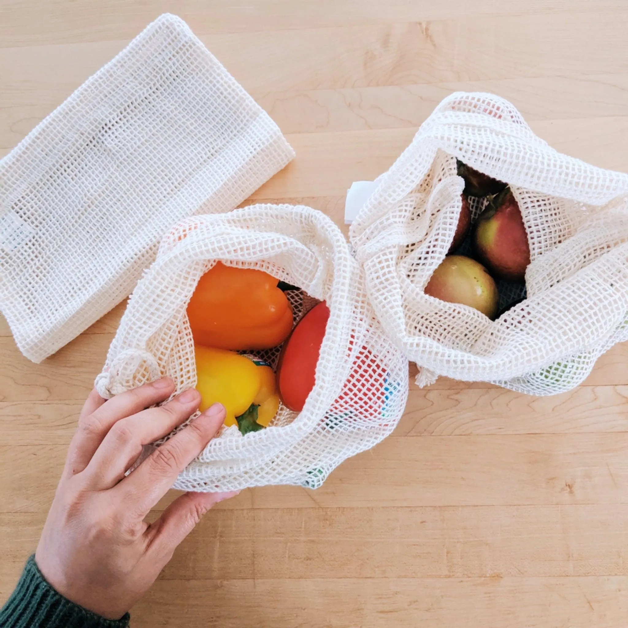 Organic Mesh Produce Bags (set of 3)