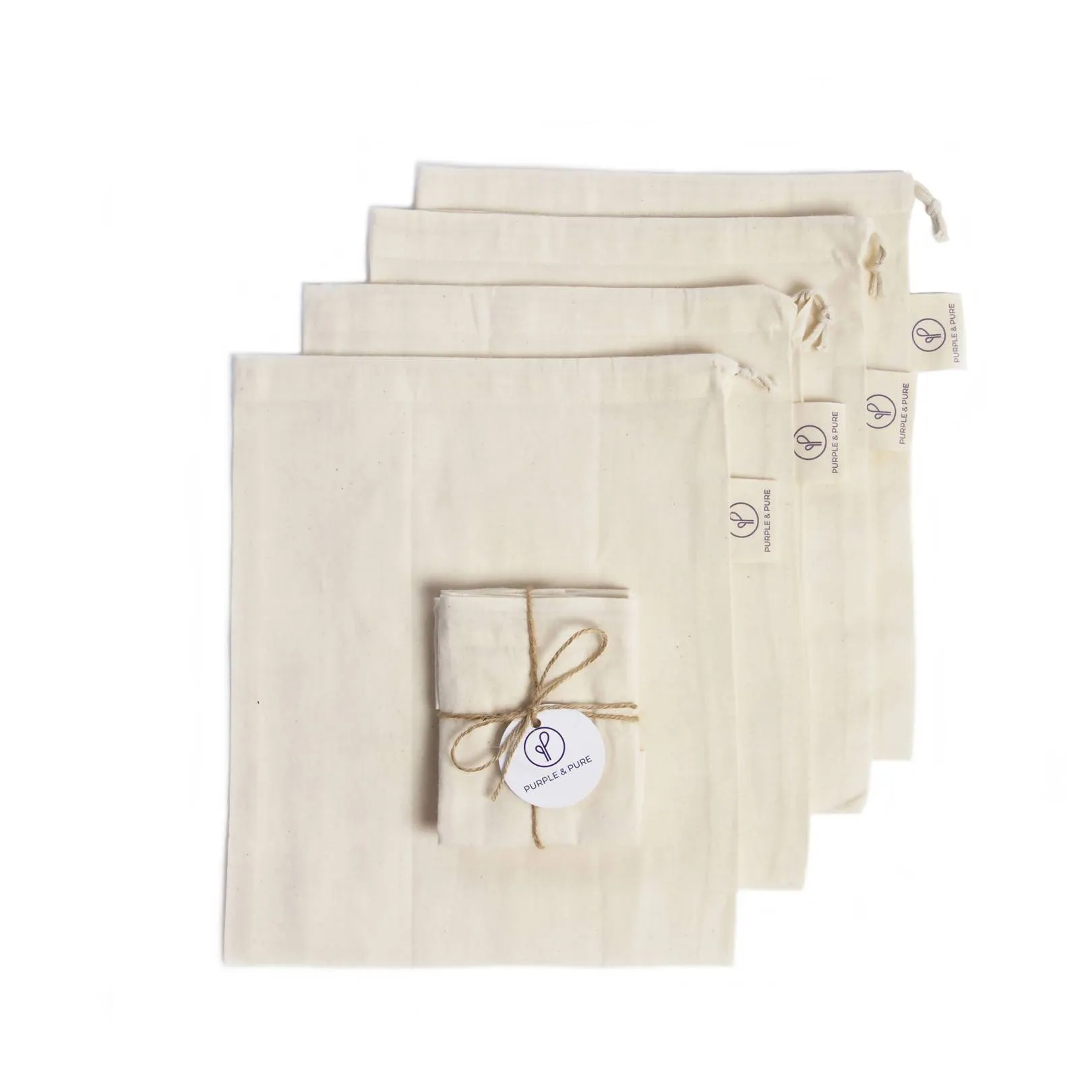 Organic Muslin Cotton Produce Bag - GOTS Certified
