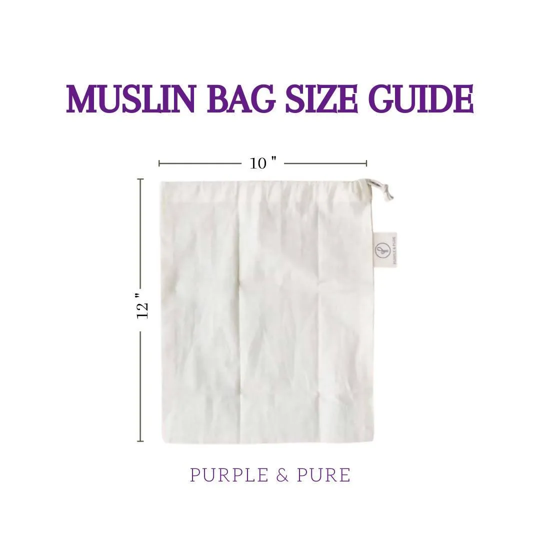 Organic Muslin Cotton Produce Bag - GOTS Certified