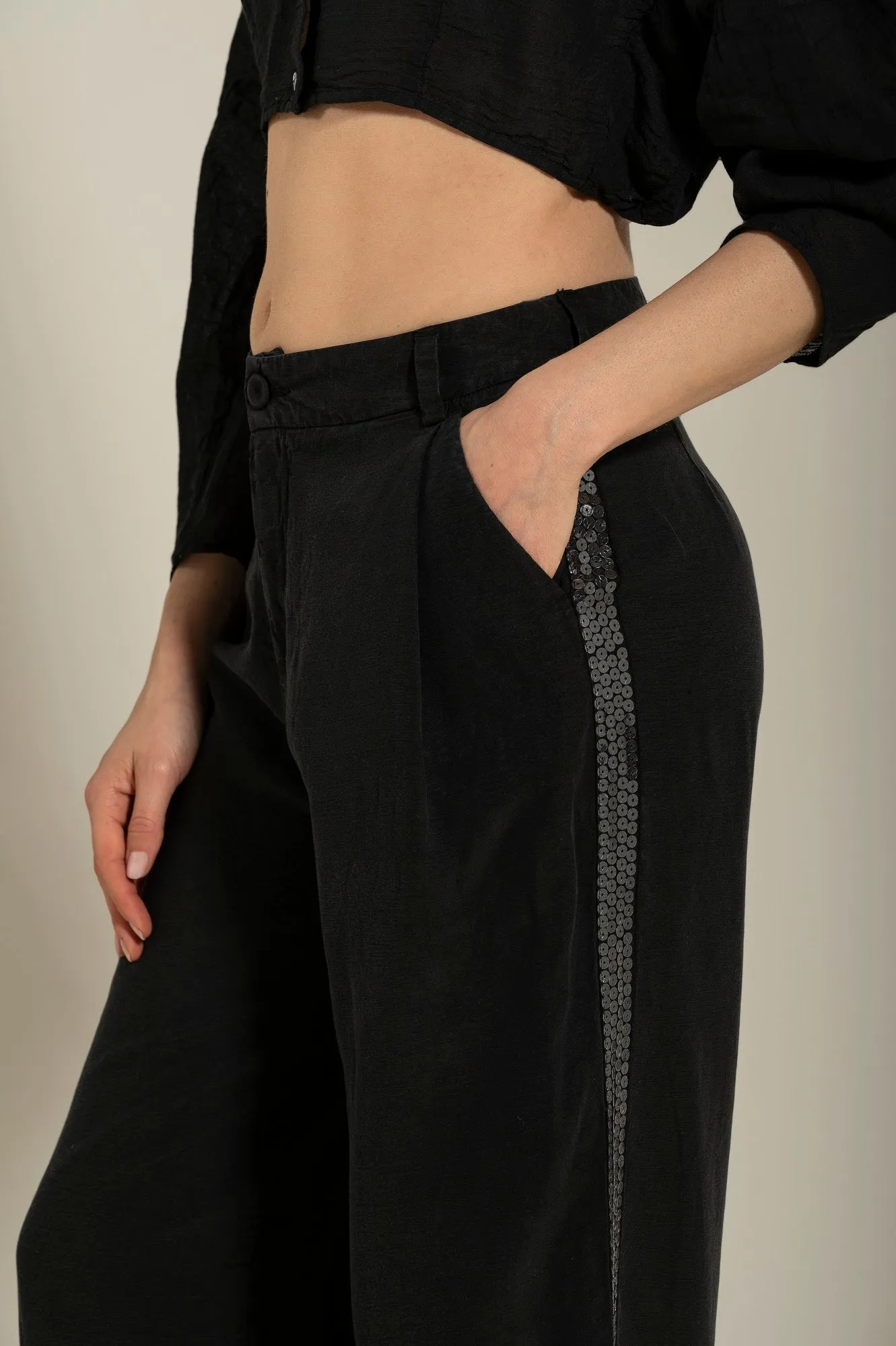 Pant with Side Sequin Details