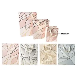 Pastel Gold Medium Foil Gift Bag - 18cm x 23cm x 10cm