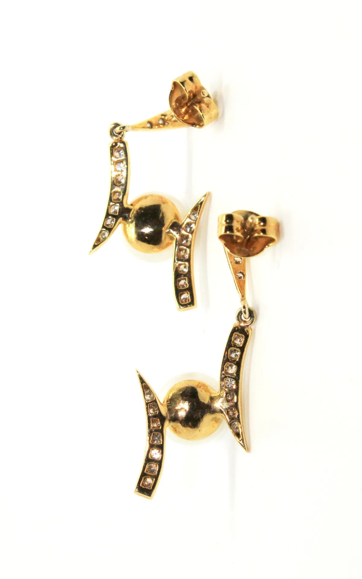 Pearl And Diamond Cross Earring Ad No. 094
