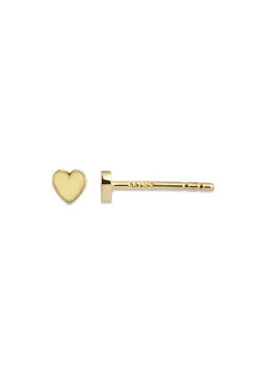 Petit Love Heart Yellow Enamel - Silver