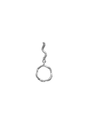 Petit Wavy Dangling Circle Earring Silver - Silver