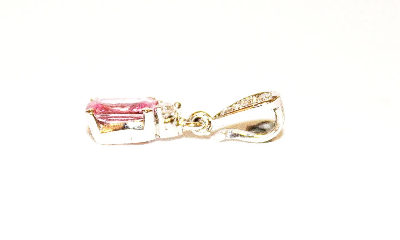 Pink Sapphire (Emd) And Diamond Classic Pendant AD No. 0583
