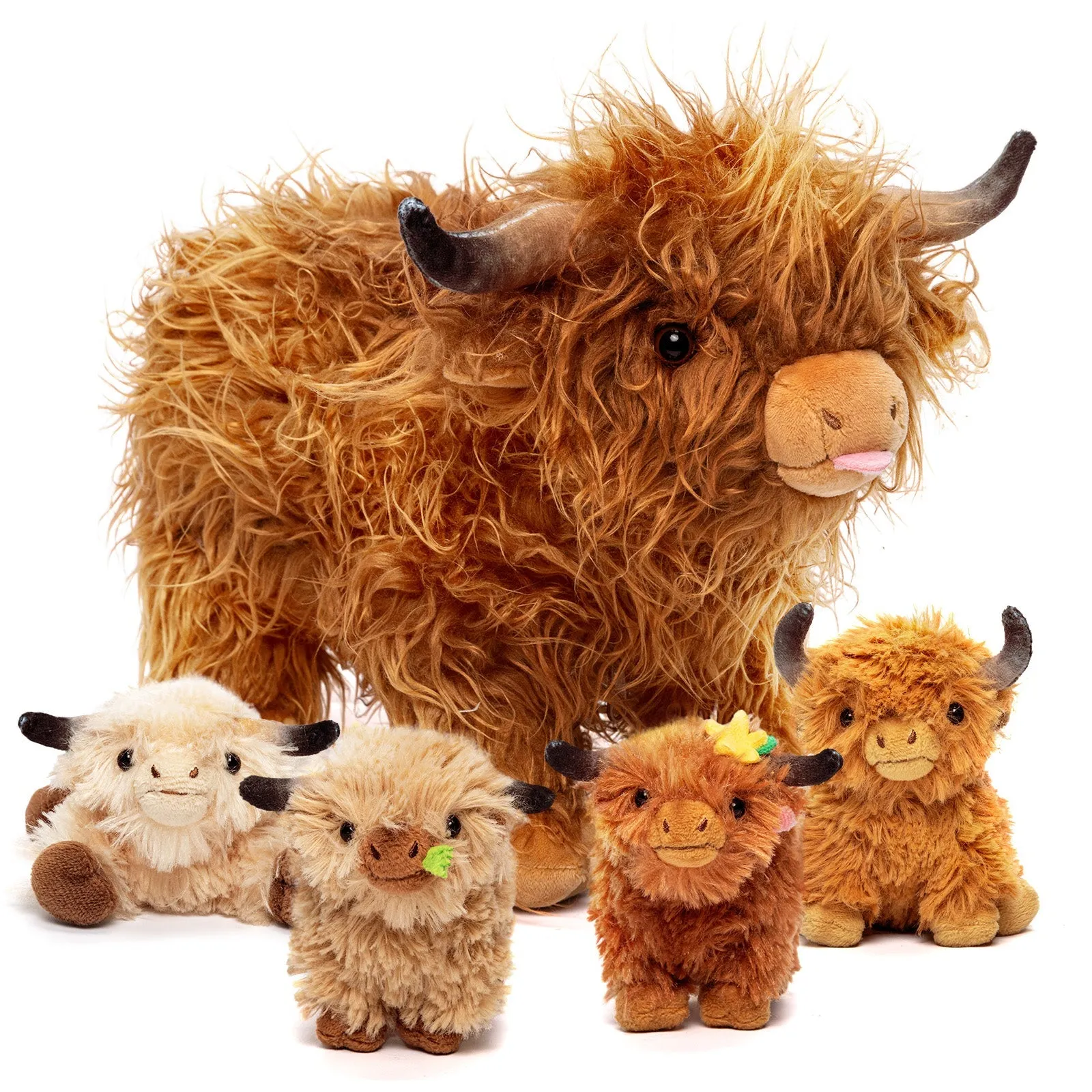 Plush Stuffed Animal Family Toy Set Mommy with Babies - 9 Themes