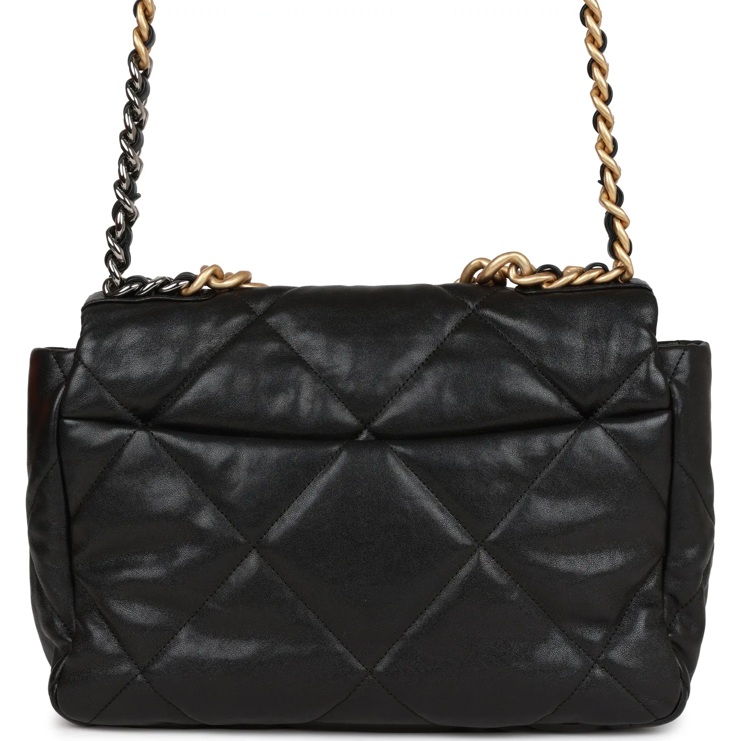 Pre-owned Chanel Large 19 Flap Bag Black Lambskin Mixed Hardware