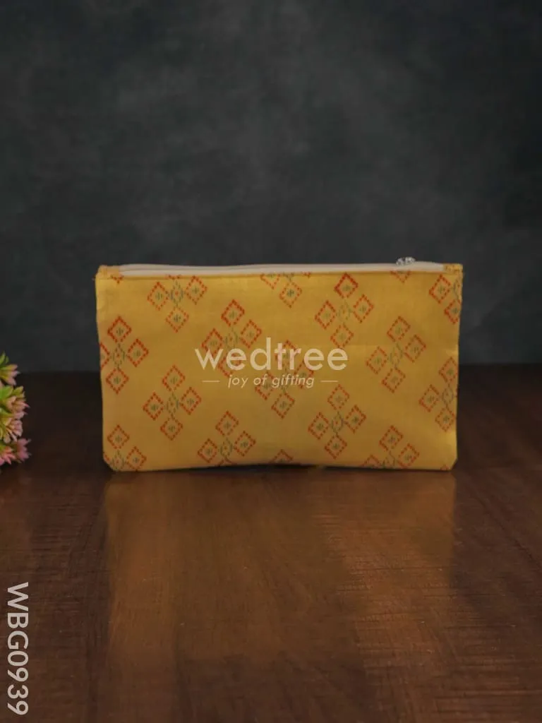 Raw Silk Printed Purse - WBG0939