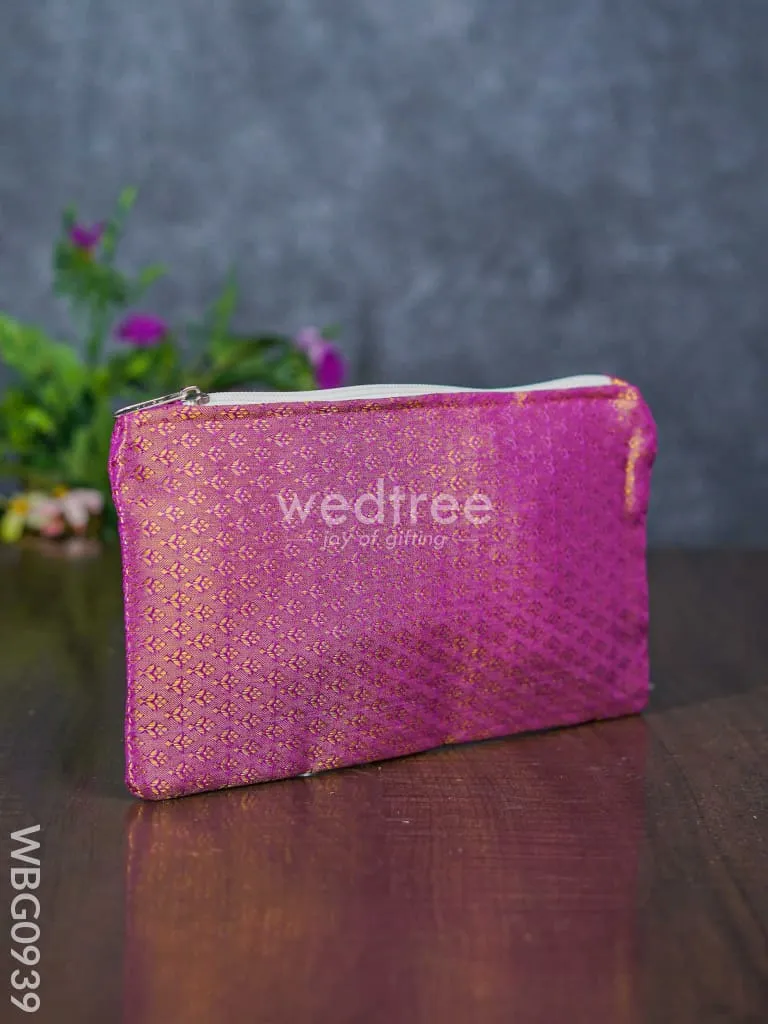 Raw Silk Printed Purse - WBG0939