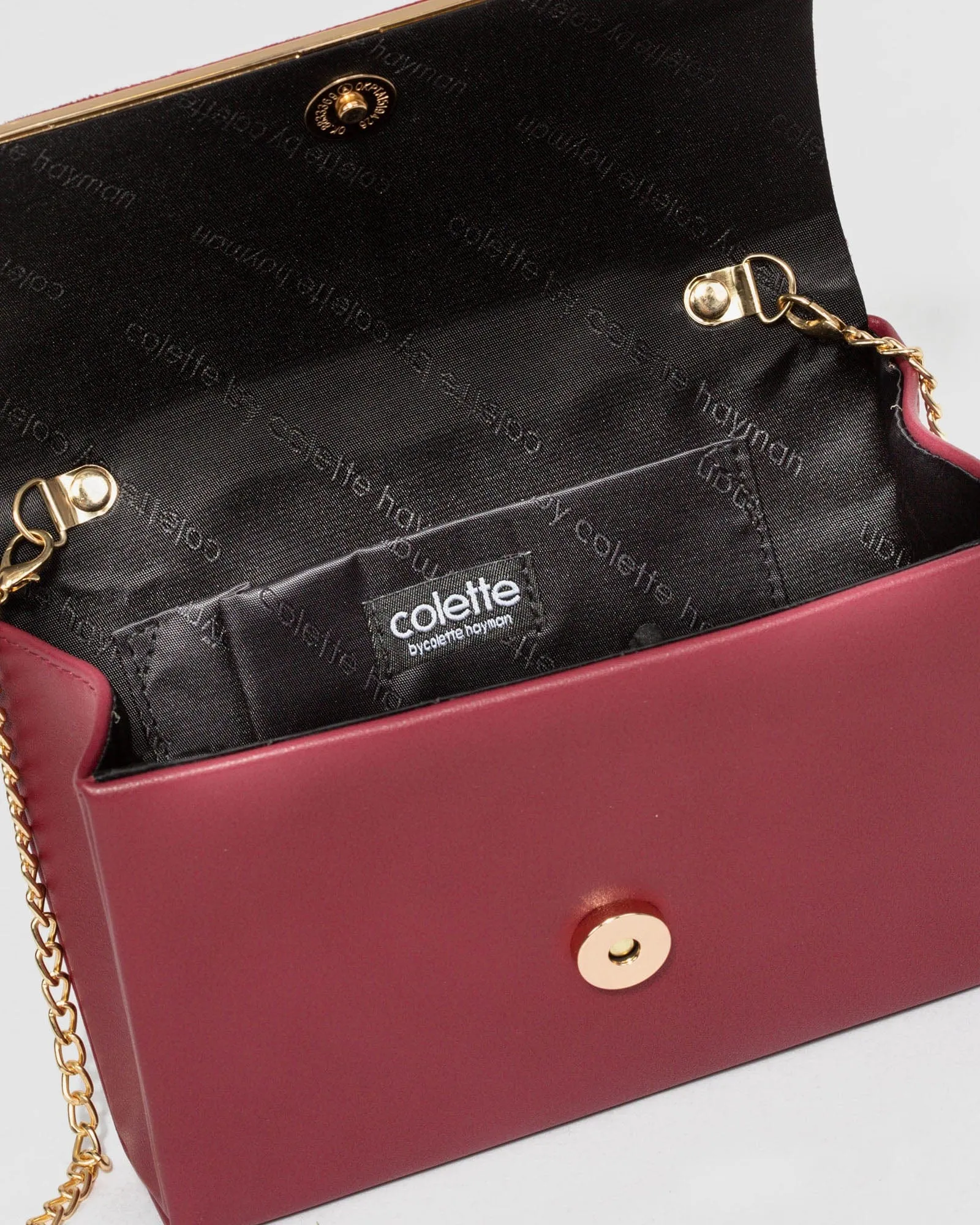 Red Penny Flap Clutch Bag