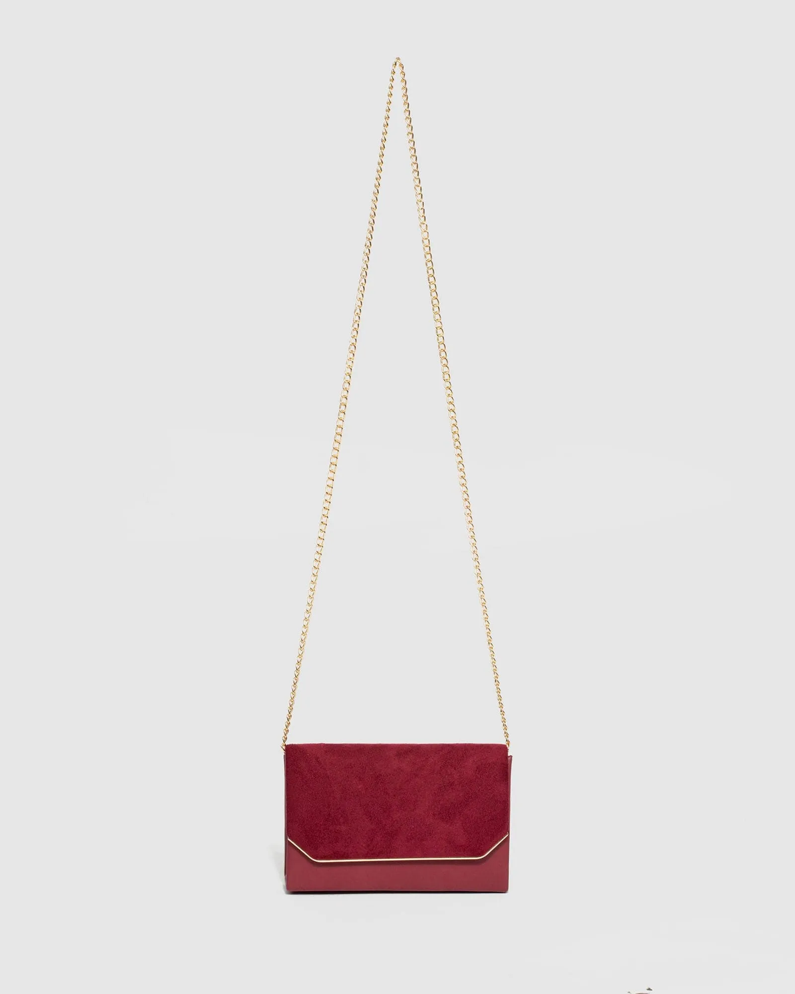 Red Penny Flap Clutch Bag
