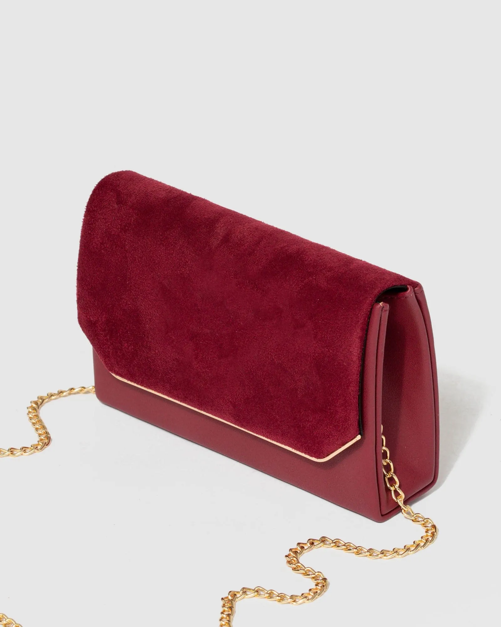 Red Penny Flap Clutch Bag