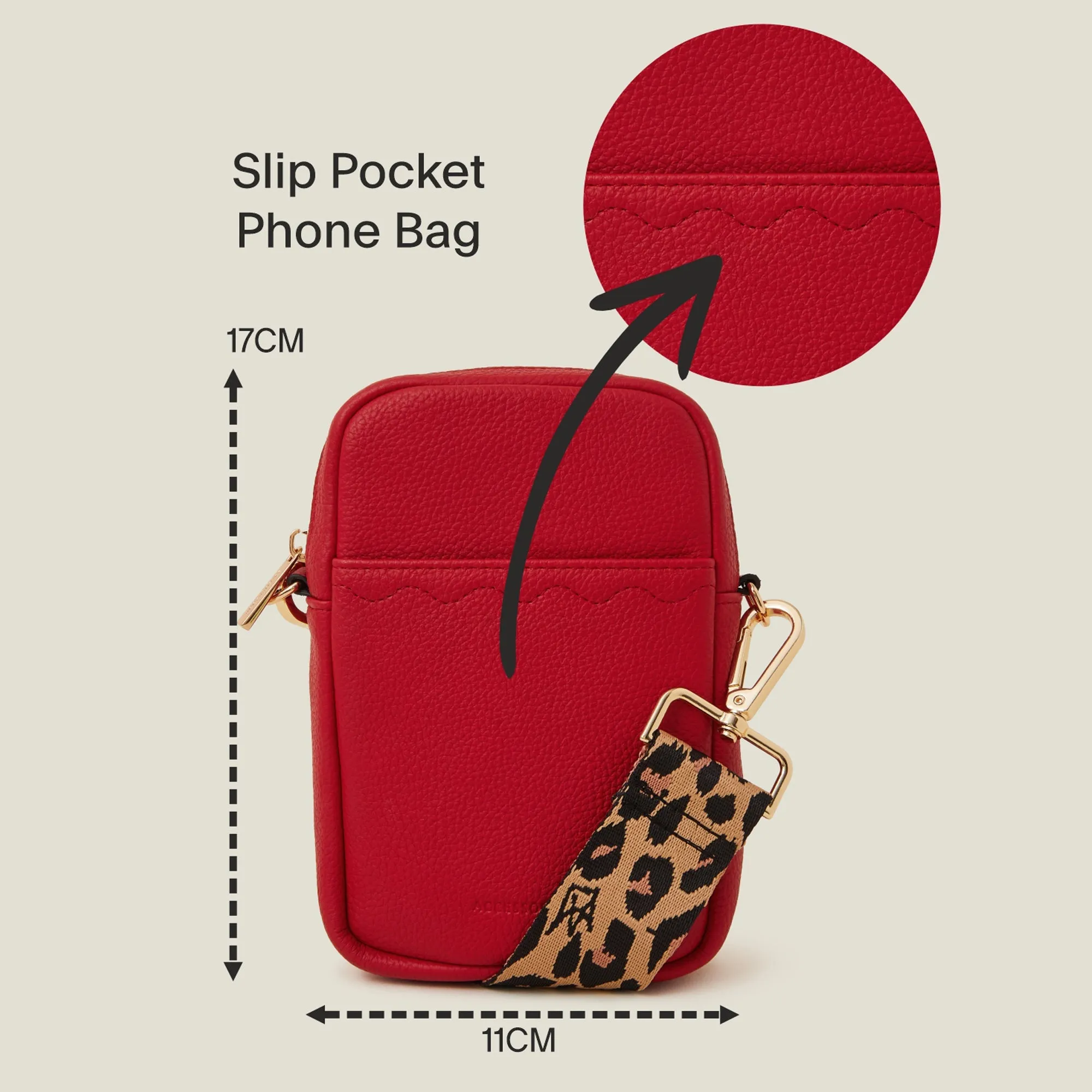 Red Slip Pocket Phone Bag