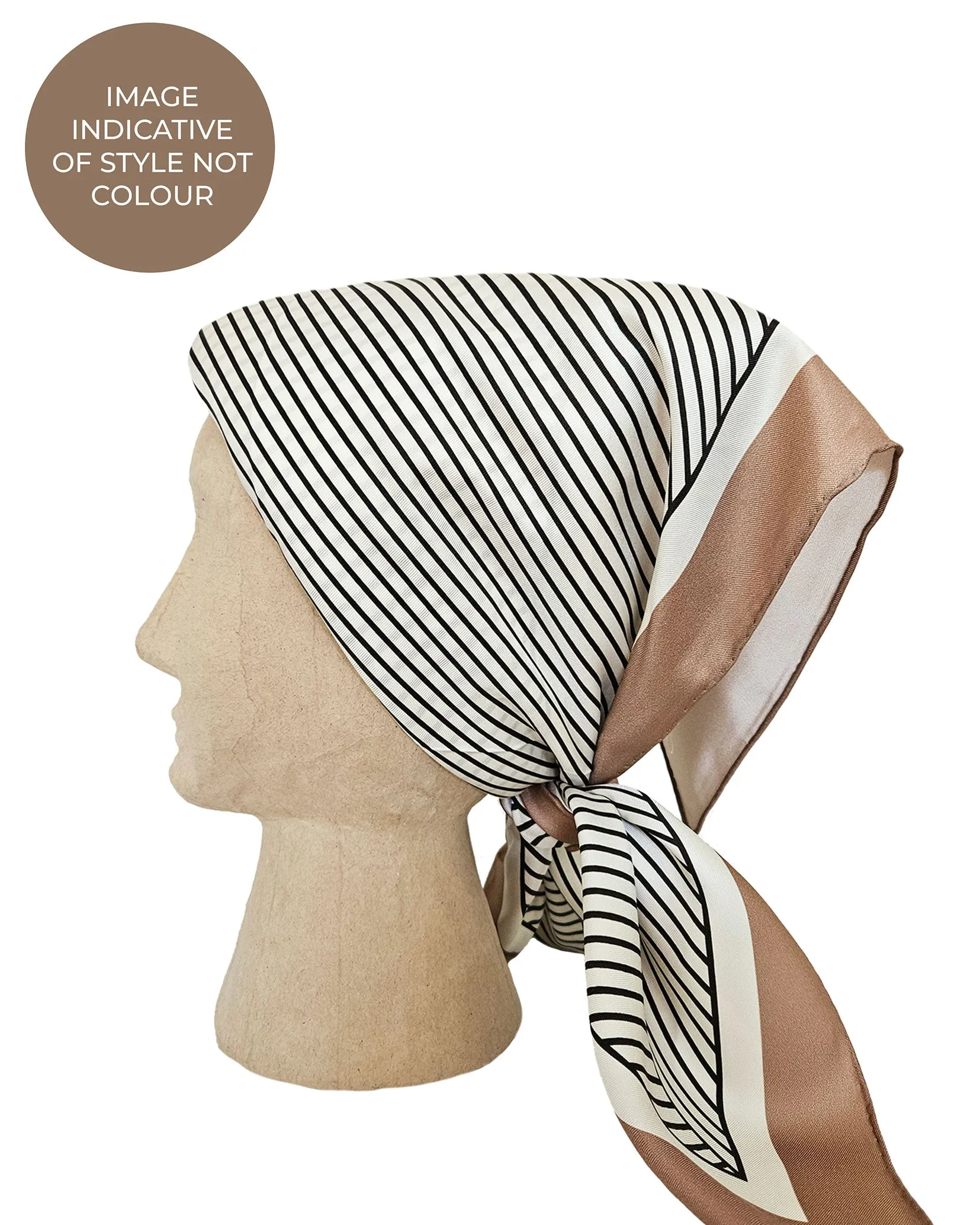 Rhea Oat/Ricecake/Ebony Silk Scarf - 89x89cm - Imperfect