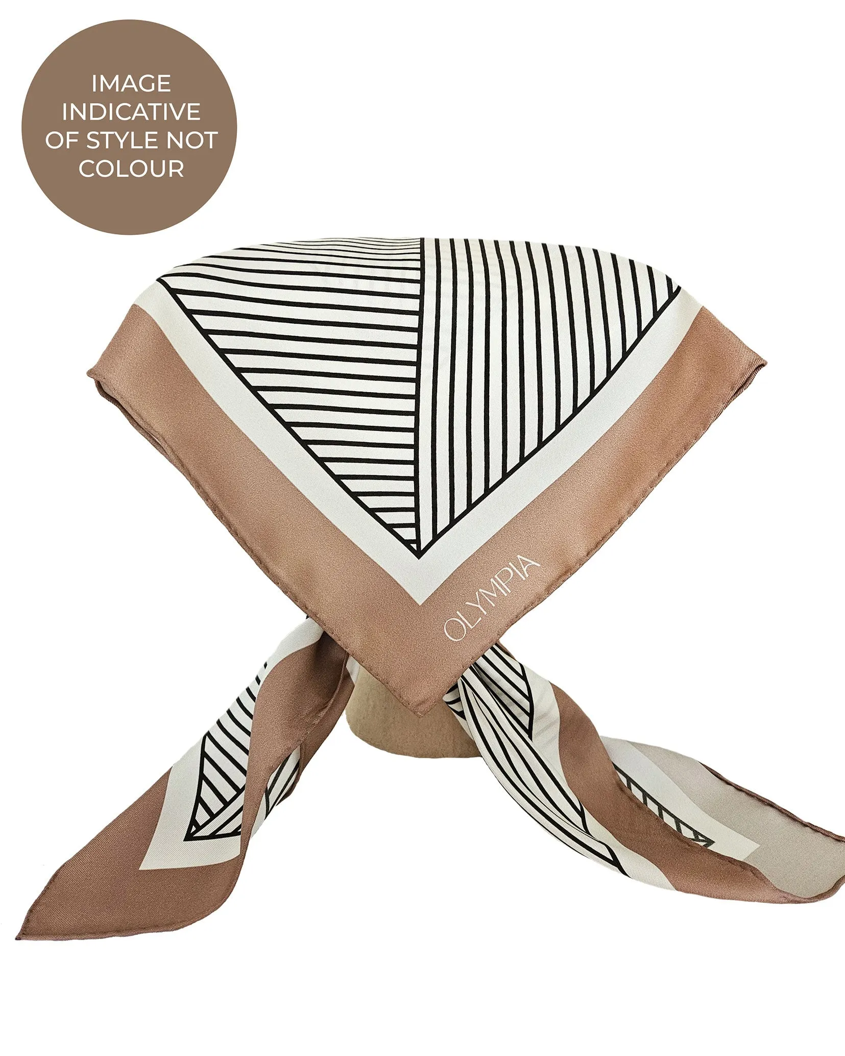 Rhea Oat/Ricecake/Ebony Silk Scarf - 89x89cm - Imperfect