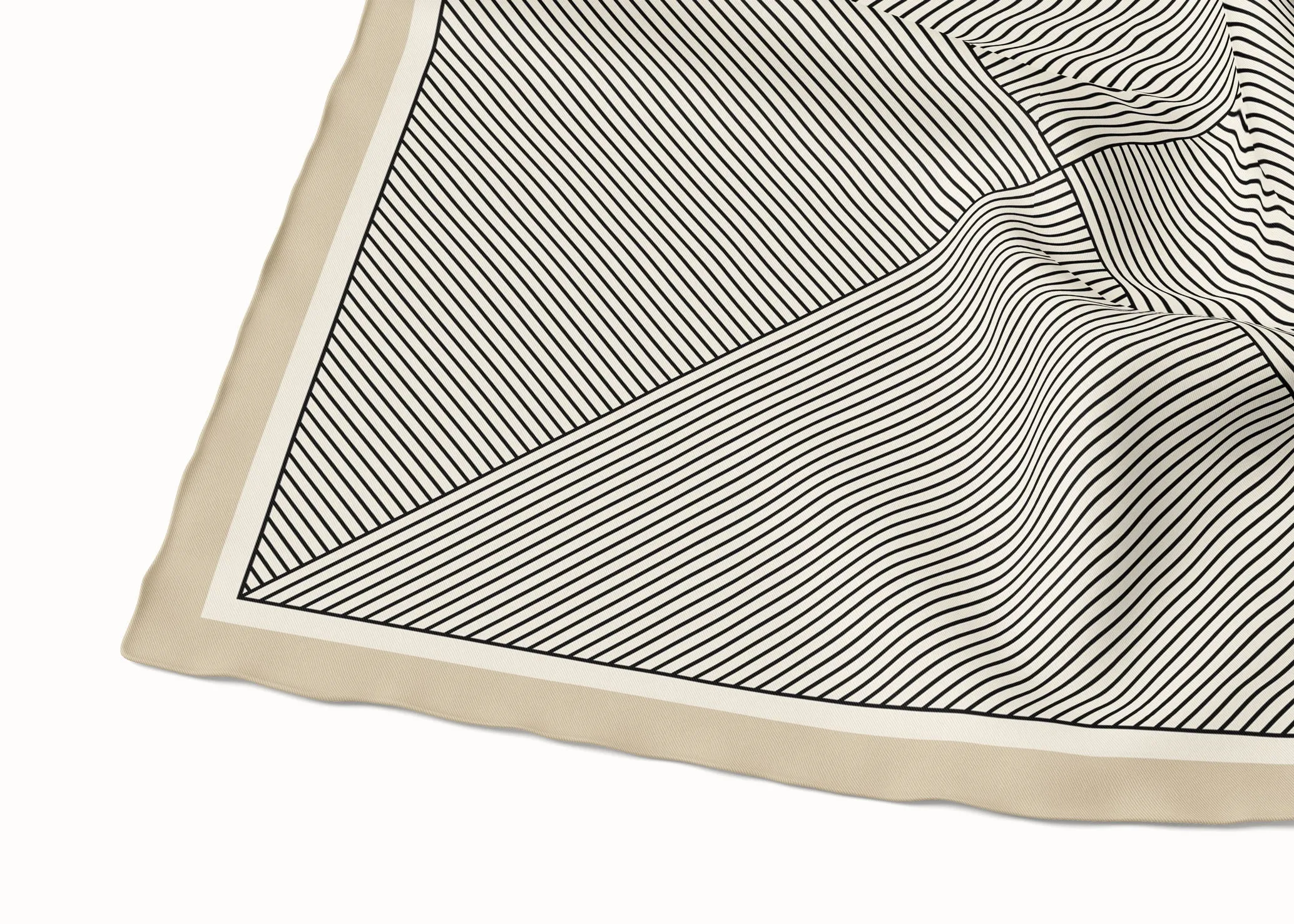 Rhea Oat/Ricecake/Ebony Silk Scarf - 89x89cm - Imperfect