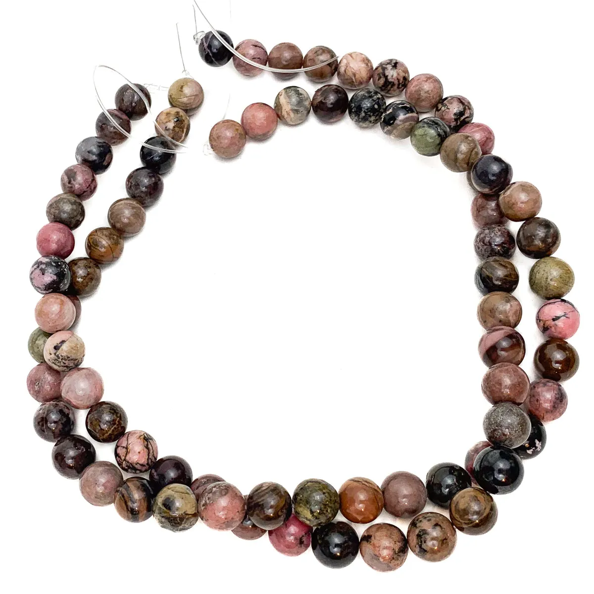 Rhodonite 10mm Smooth Rounds Bead Strand