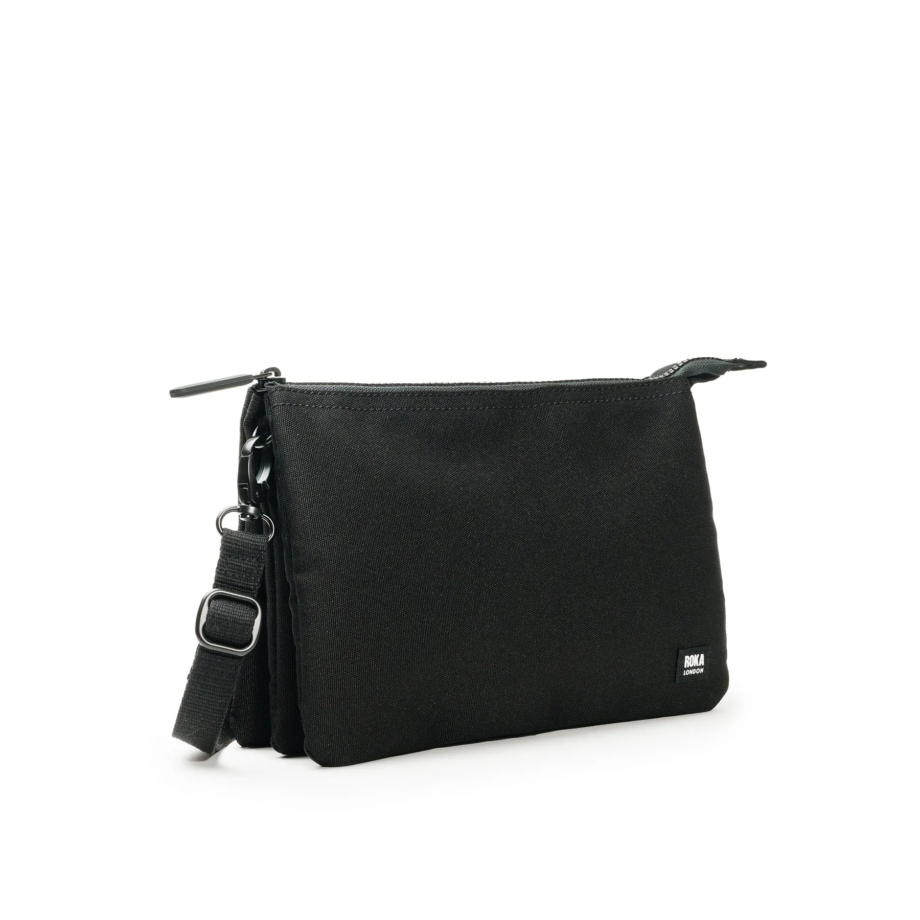 Roka All Black Carnaby Crossbody XL Recycled Canvas