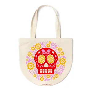 Round Canvas Tote - Sugar Skull