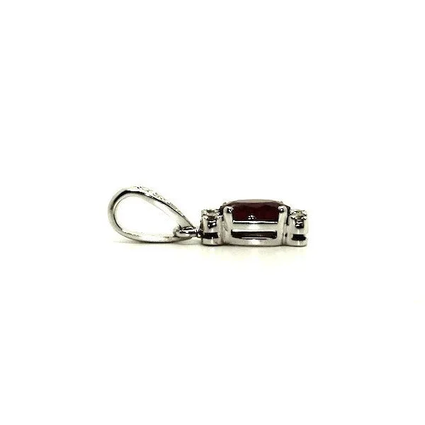 Ruby & Double Diamond Station Pendant AD No. 1158