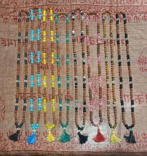 Rudraksha & Crystal 8MM 108 Bead Mala (Assorted)