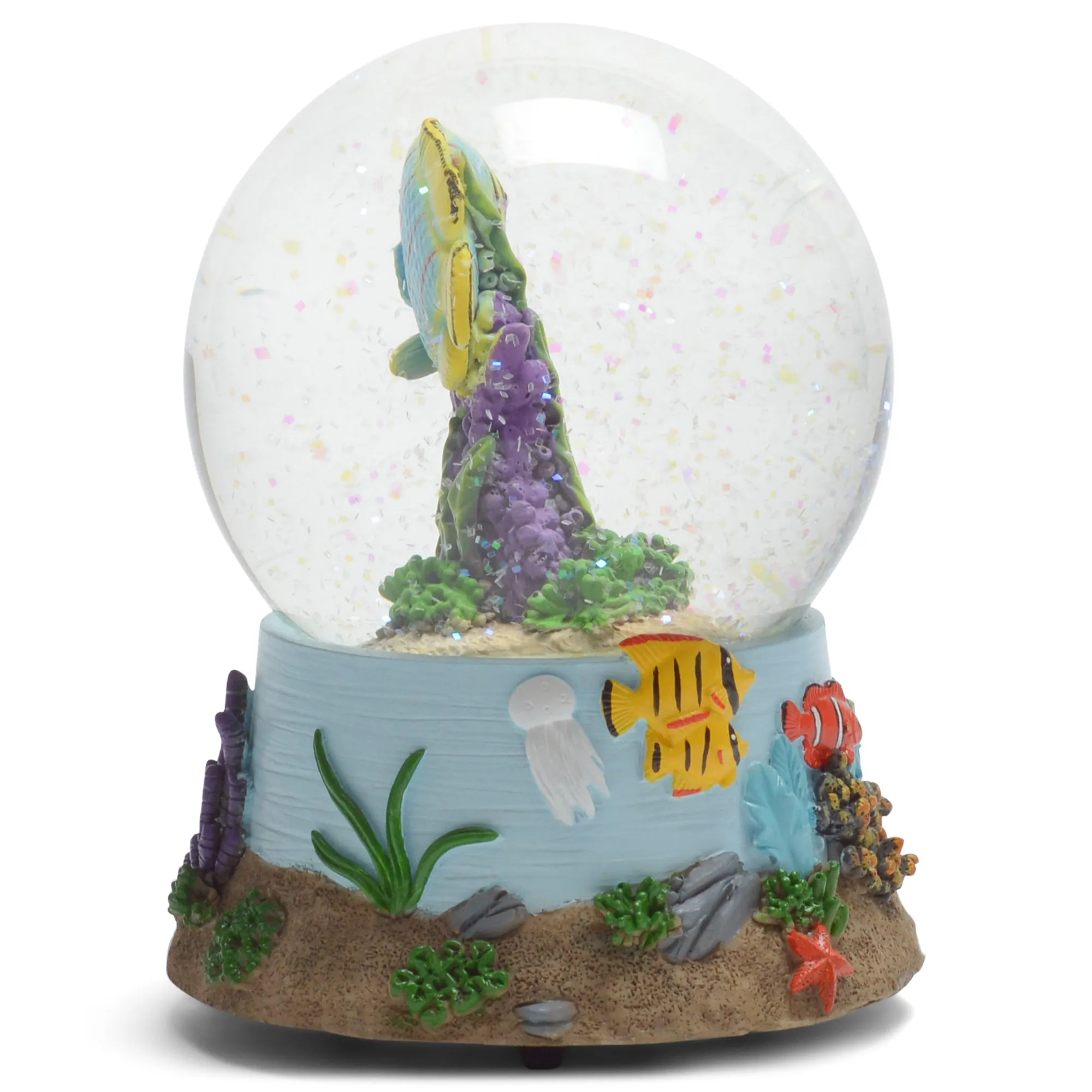 Sandbar Tropical Fish 100MM Snow Globe Plays Tune By the Beautiful Sea