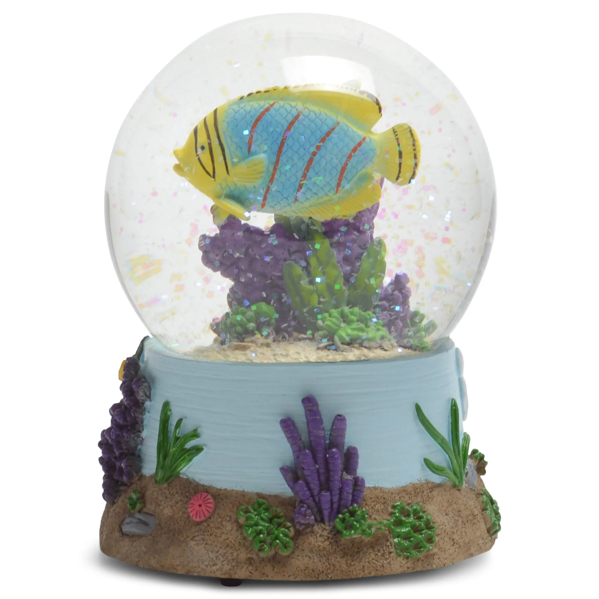 Sandbar Tropical Fish 100MM Snow Globe Plays Tune By the Beautiful Sea